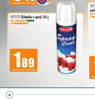 Kapucín Šľahačka v spreji 250 g