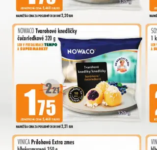 NOWACO Tvarohové knedlíčky čučoriedkové 320 g
