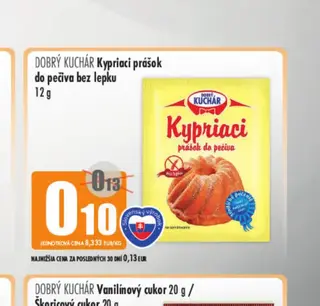 DOBRÝ KUCHÁR Kypriaci prášok do pečiva bez lepku 12 g