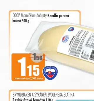 COOP Mamičkine dobroty Knedľa parená balená 500 g