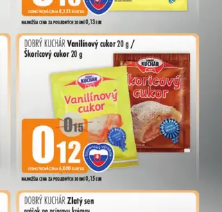 DOBRÝ KUCHÁR Vanilínový cukor 20 g / Škoricový cukor 20 g