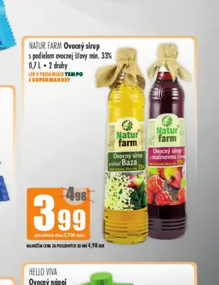NATUR FARM Ovocný sirup 0,7 l