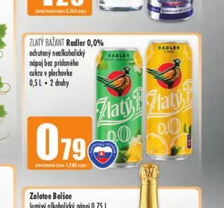 Zlatý Bažant Radler 0,0% 0,5 l