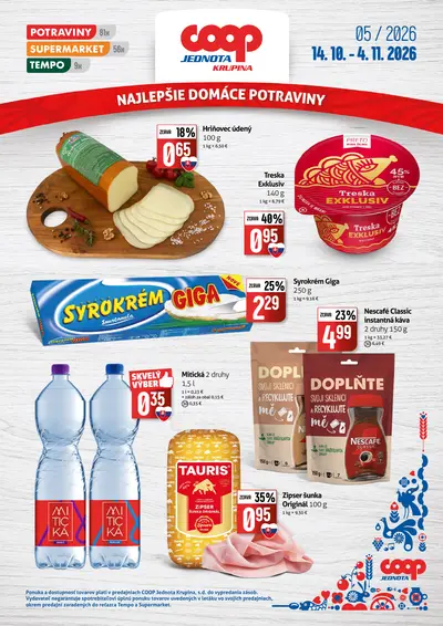 COOP Jednota leták od 14. 10. 2026