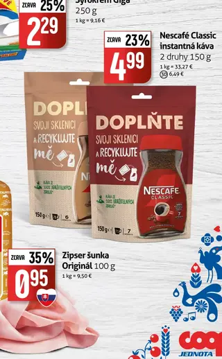 Nescafé Classic instantná káva 2 druhy 150 g