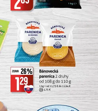 Bánovecká parenica 2 druhy od 108 g do 110 g