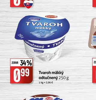 Tvaroh mäkký odtučnený 250 g