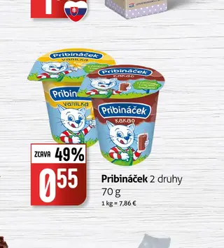 Pribináček 2 druhy 70 g