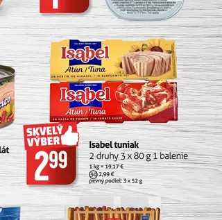 Isabel tuniak 2 druhy 3 x 80 g