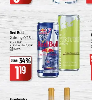 Red Bull 2 druhy 0,25 l