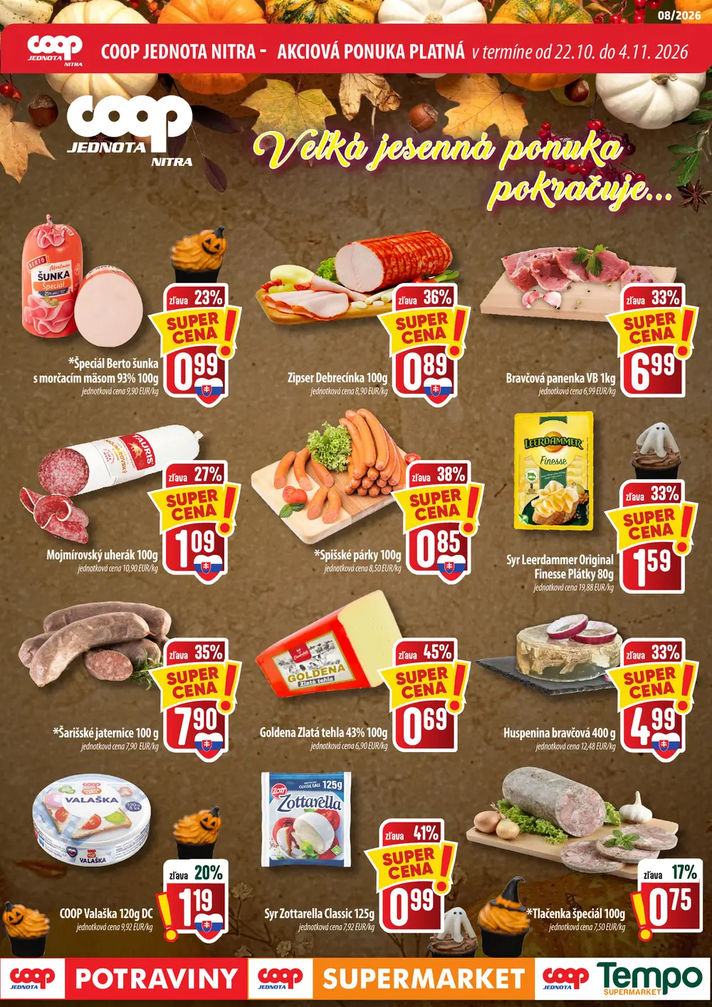 COOP Jednota leták od 22. 10. 2026 – strana 1