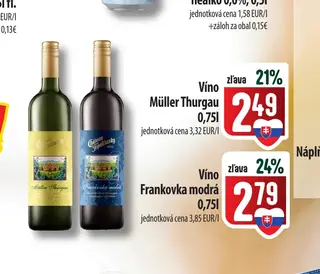 Víno Müller Thurgau 0,75 l
