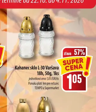 Kahanec sklo L-30 Varšava 18h, 50g, 1ks