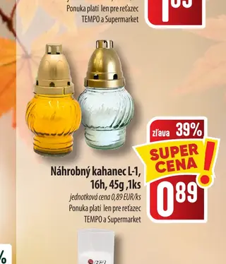 Náhrobný kahanec L-1, 16h, 45g, 1ks