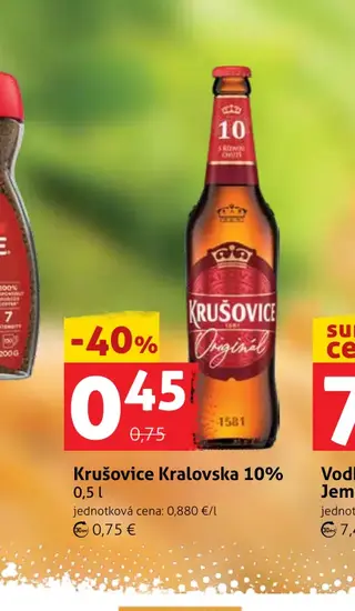 Krušovice Kralovska 10% 0,5 l