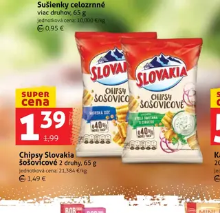 Chipsy Slovakia šošovicové 2 druhy, 65 g
