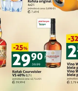 Koňak Courvoisier VS 40% 0,7 l