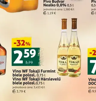 Víno WF Tokaji Furmint biele polosl. 0,75 l