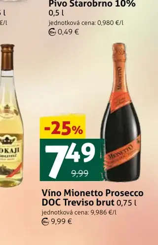 Víno Mionetto Prosecco DOC Treviso brut 0,75 l