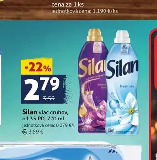Silan viac druhov, od 35 PD, 770 ml