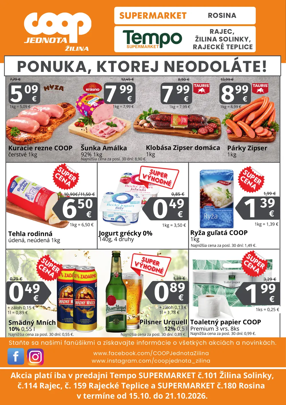 COOP Jednota leták od 15. 10. 2026 – strana 2
