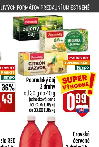 Popradský čaj 3 druhy od 30 g do 40 g