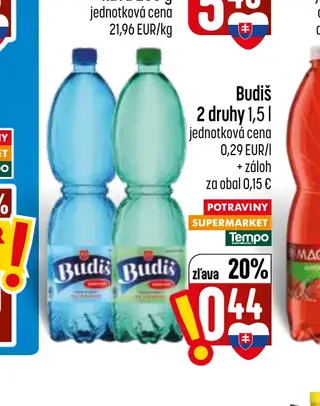 Budiš 2 druhy 1,5 l