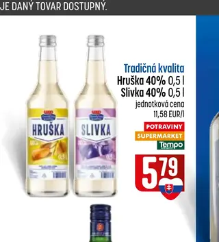 Tradičná kvalita Hruška 40% 0,5 l