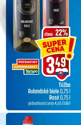 Túžba Rosé 0,75 l