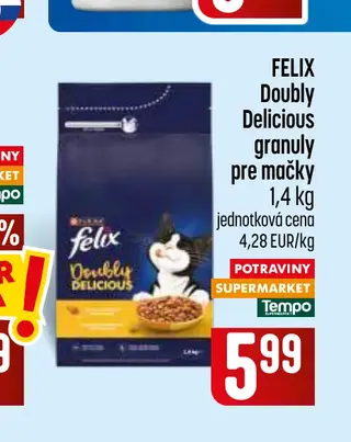Felix Doubly Delicious granuly pre mačky 1,4 kg