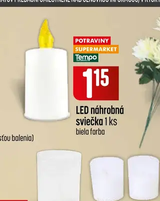 LED náhrobná sviečka 1 ks
