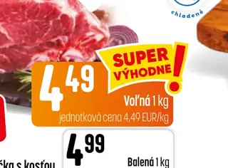 Bravčová krkovička s kosťou voľná 1 kg