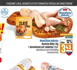 Mamičkine dobroty Kuracie diely 1 kg + koreninová soľ zadarmo 1 bal.