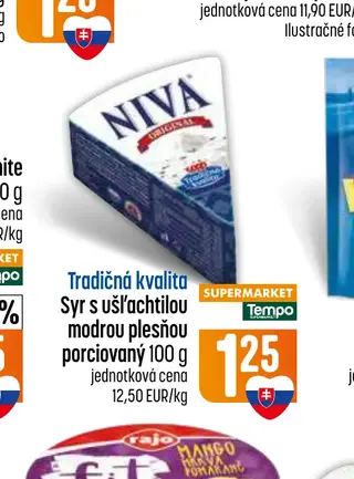 Tradičná kvalita Syr s ušľachtilou modrou plesňou porciovaný 100 g