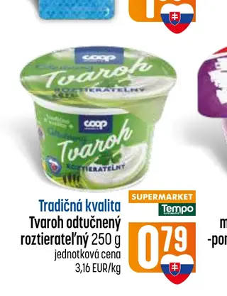 Tradičná kvalita Tvaroh odtučnený roztierateľný 250 g