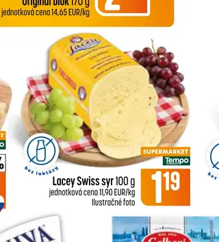 Lacey Swiss syr 100 g