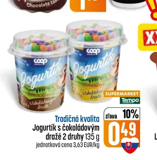 Jogurtík s čokoládovým dražé 2 druhy 135 g