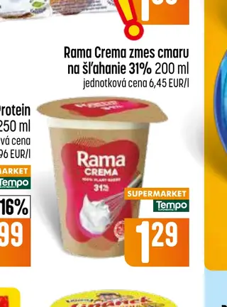 Rama Crema zmes cmaru na šľahanie 31% 200 ml