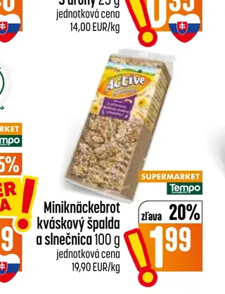 Miniknäckebrot kváskový špalda a slnečnica 100 g