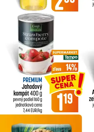 Jahodový kompót 400 g