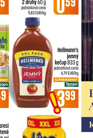Hellmann's jemný kečup 833 g