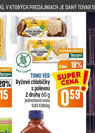 TOMU VER Ryžové chlebíčky s polevou 2 druhy 60 g