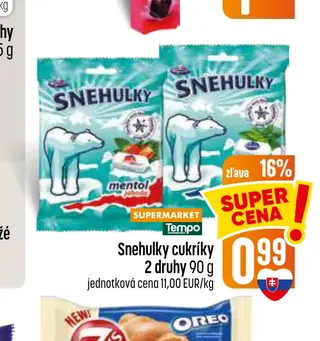 Snehulky cukríky 2 druhy 90 g