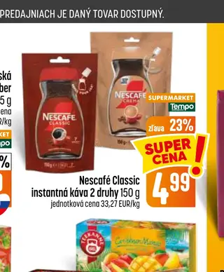 Nescafé Classic instantná káva 2 druhy 150 g