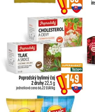 Popradský bylinný čaj 2 druhy 22,5 g