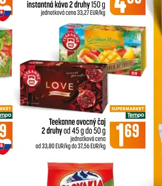 Teekanne ovocný čaj 2 druhy od 45 g do 50 g