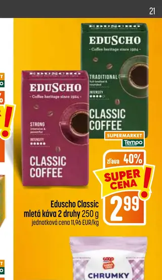 Eduscho Classic mletá káva 2 druhy 250 g