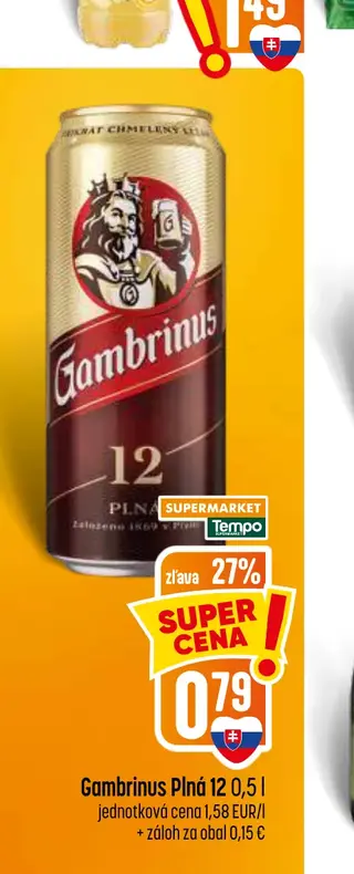Gambrinus Plná 12 0,5 l