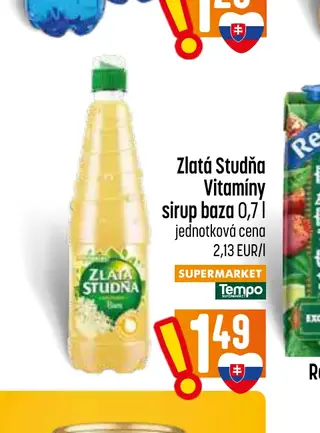 Zlatá Studňa Vitamíny sirup baza 0,7 l