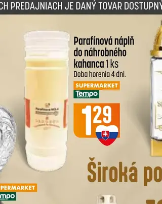 Parafínová náplň do náhrobného kahanca 1 ks